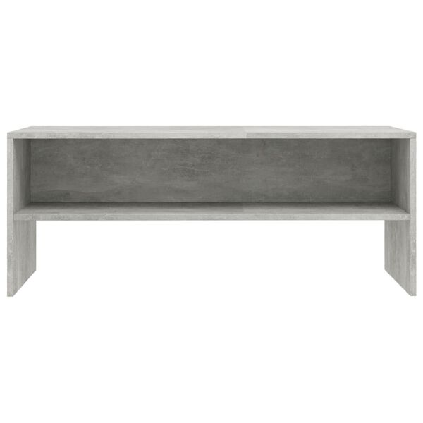 vidaXL Meuble TV Gris béton 100x40x40 cm Bois d’ingénierie