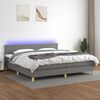 vidaXL Sommier &agrave; lattes de lit et matelas et LED Gris fonc&eacute; 200x200 cm