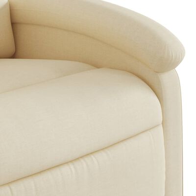 vidaXL Fauteuil inclinable de massage électrique crème tissu