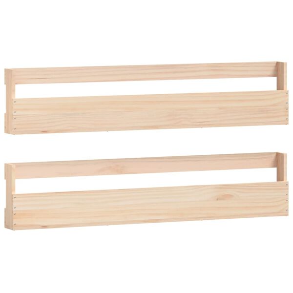 vidaXL &Eacute;tag&egrave;res &agrave; chaussures murales 2 pcs 110x9x23 cm Pin massif