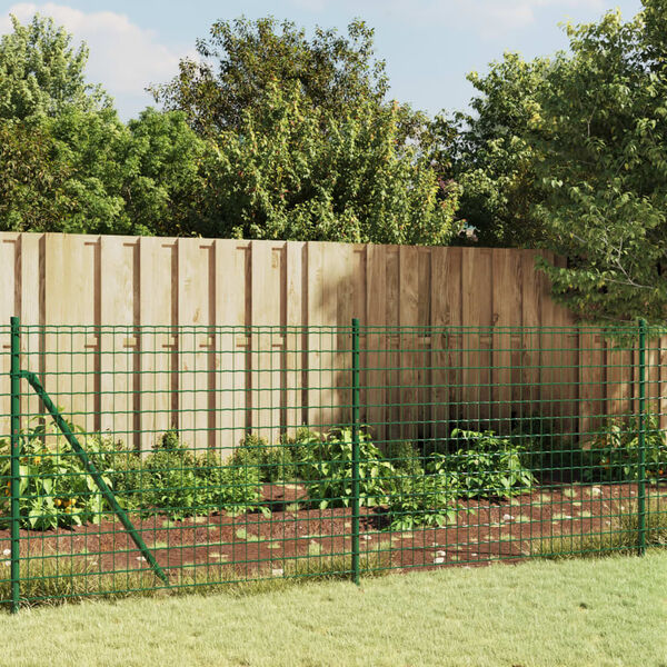 vidaXL Cl&ocirc;ture en treillis m&eacute;tallique vert 0,8x25 m acier galvanis&eacute;