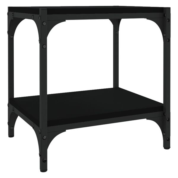 vidaXL Meuble TV Noir 40x33x41 cm Bois d'ing&eacute;nierie et acier