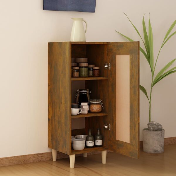 vidaXL Buffet Chêne fumé 34,5x34x90 cm Bois d'ingénierie