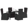 vidaXL Ensemble de salle &agrave; manger pour jardin 5 pcs Noir polyrotin