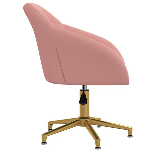 vidaXL Chaises pivotantes &agrave; manger lot de 4 rose velours