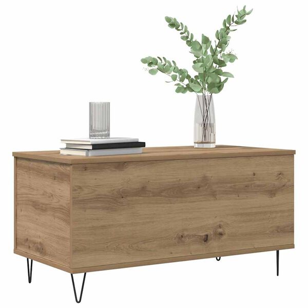 vidaXL Table basse ch&ecirc;ne artisanal 90 x 44.5 x 45 cm Bois d'ing&eacute;nierie