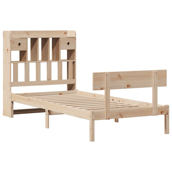 vidaXL Lit biblioth&egrave;que sans matelas 90x190 cm bois de pin massif