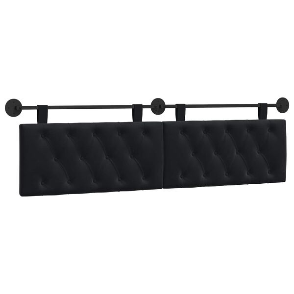 vidaXL T&ecirc;te de lit suspendue Noir 170 x 55 x 7 cm Velours