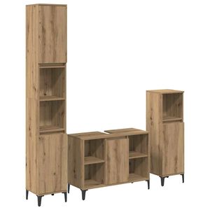 vidaXL Ensemble de mobilier de salle de bain 3 pc Ch&ecirc;ne artisanal