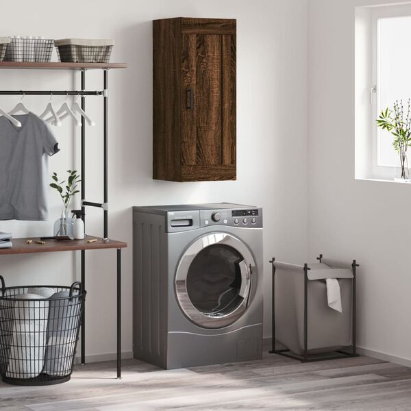 vidaXL Armoire murale ch&ecirc;ne marron 34,5x34x90 cm bois d'ing&eacute;nierie