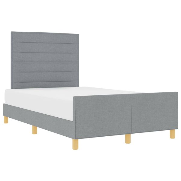 vidaXL Cadre de lit avec t&ecirc;te de lit Gris clair 120 x 200 cm tissu