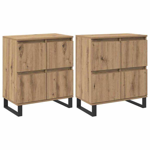 vidaXL Buffet 2 pcs Ch&ecirc;ne artisanal 60 x 35 x 70 cm