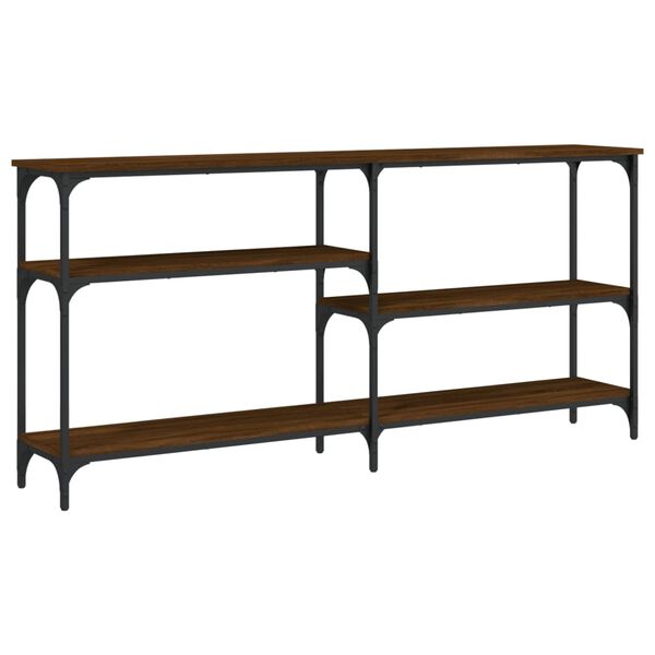 vidaXL Table console ch&ecirc;ne marron 160x29x75 cm Bois d'ing&eacute;nierie