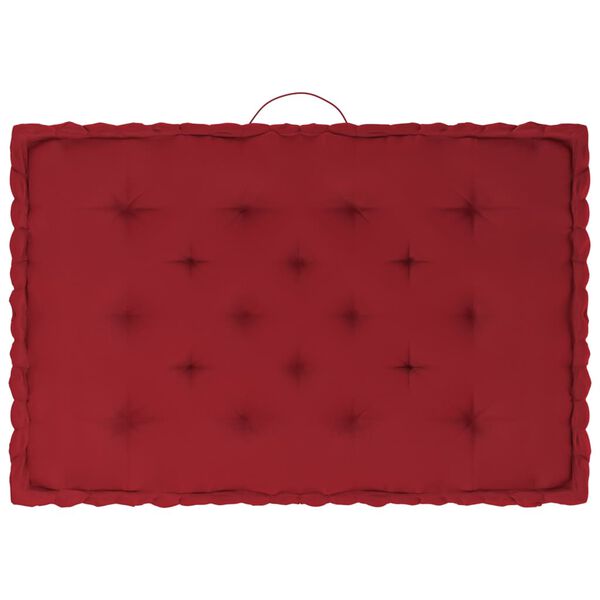 vidaXL Coussins de plancher de palette lot de 7 Rouge bordeaux Coton