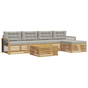 vidaXL Ensemble de canap&eacute;s d'ext&eacute;rieur 7 pcs Blanc et gris clair