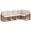vidaXL Ensemble de canap&eacute; de jardin 5 pc Beige polyrotin