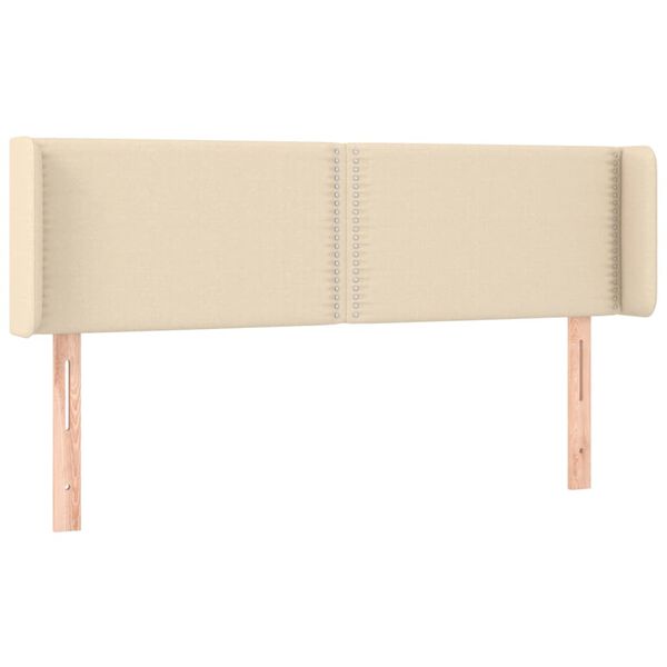 vidaXL T&ecirc;te de lit &agrave; LED Cr&egrave;me 147x16x78/88 cm Tissu