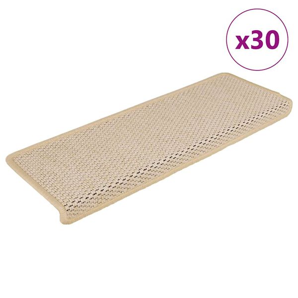 vidaXL Tapis d'escalier autocollants 30 pcs 65x21x4 cm Berber