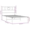 vidaXL Cadre de lit m&eacute;tal sans matelas avec t&ecirc;te de lit noir 100x200cm