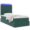 vidaXL Lit avec rangement et LED Vert fonc&eacute; 90 x 200 cm Velours