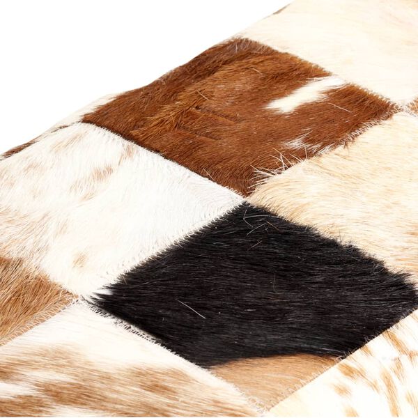 vidaXL Banc 110 cm Marron Patchwork Cuir v&eacute;ritable de ch&egrave;vre