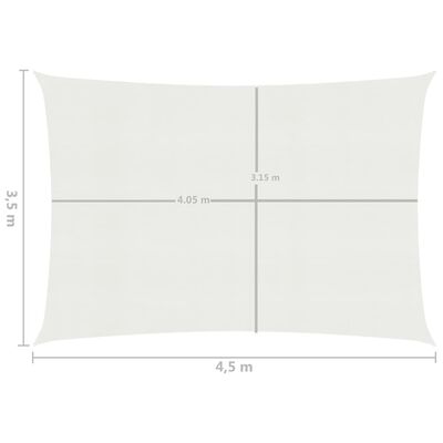 vidaXL Voile d'ombrage 160 g/m² Blanc 3,5x4,5 m PEHD