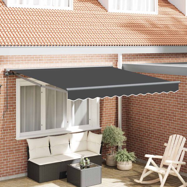 vidaXL Auvent R&eacute;tractable Anthracite 350 x 250 cm Polyester et m&eacute;tal