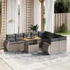 vidaXL Salon de jardin avec coussins 10 pcs gris r&eacute;sine tress&eacute;e