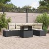 vidaXL Ensemble de canapé de jardin 6 pcs Noir Poly rotin