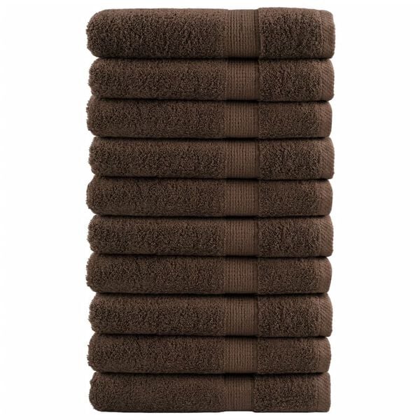 vidaXL Serviettes de qualit&eacute; sup&eacute;rieure SOLUND 10 pcs marron 600 g/m&sup2;