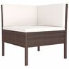 vidaXL Salon de jardin 11 pcs avec coussins R&eacute;sine tress&eacute;e Marron