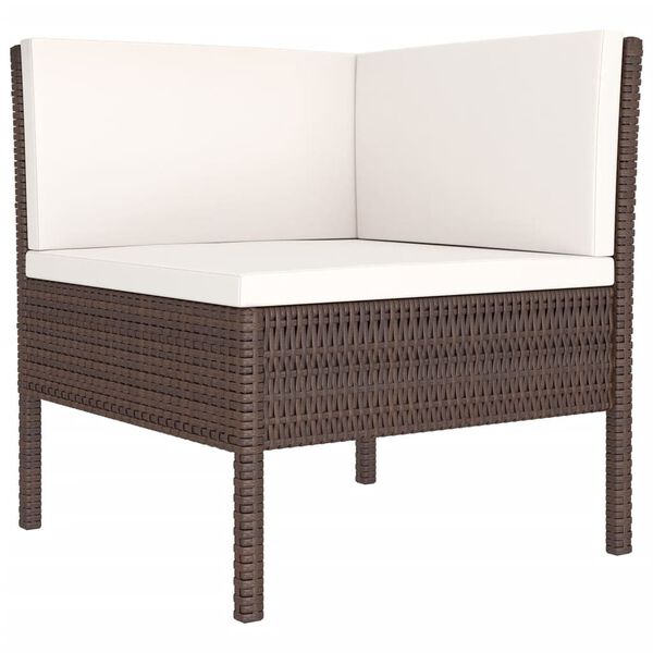 vidaXL Salon de jardin 11 pcs avec coussins R&eacute;sine tress&eacute;e Marron
