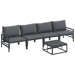 vidaXL Ensemble de canap&eacute; de jardin 5 pc Noir Acier