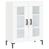 vidaXL Buffet haut Blanc 69,5x34x180 cm Bois d'ing&eacute;nierie