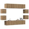 vidaXL Ensemble de meuble TV mural 8 pcs ch&ecirc;ne artisanal