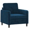 vidaXL Fauteuil avec repose-pied Bleu 60 cm Velours