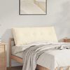 vidaXL Coussin de Dos Cr&egrave;me 120 x 50 cm Tissu en velours c&ocirc;tel&eacute;