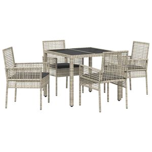 vidaXL Ensemble de salle &agrave; manger pour jardin 5 pcs Gris clair