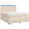 vidaXL Lit boxspring avec matelas Cr&egrave;me 140 x 190 cm Tissu
