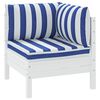 vidaXL Coussins de palette lot de 3 rayures bleues/blanches