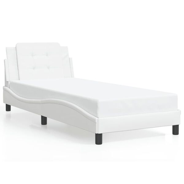 vidaXL Cadre de lit avec LED sans matelas Zadar blanc 90x190 cm