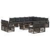 vidaXL Ensemble de canap&eacute; de jardin 13 pc Gris et Gris fonc&eacute; polyrotin