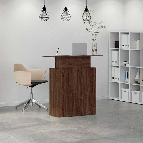 vidaXL Bureau de r&eacute;ception ch&ecirc;ne brun 100x40x104 cm bois d'ing&eacute;nierie