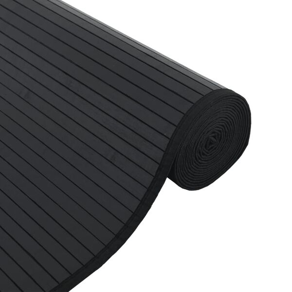 vidaXL Tapis rectangulaire noir 70x100 cm bambou