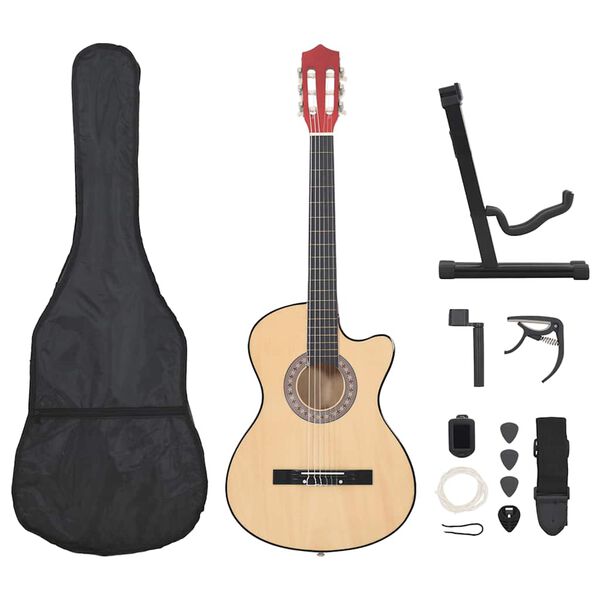 vidaXL Jeu de guitare 12 pcs acoustique pan coupé western 6 cordes 38"