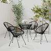 vidaXL Ensemble &agrave; manger de jardin 5 pcs Noir