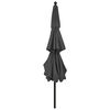 vidaXL Parasol de jardin &agrave; 3 niveaux avec m&acirc;t en aluminium anthracite