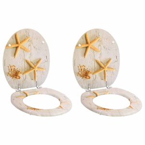 vidaXL Si&egrave;ges de toilette avec couvercles 2 pcs MDF &Eacute;toile de mer