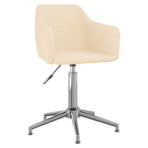 vidaXL Chaise pivotante de salle &agrave; manger Cr&egrave;me Tissu