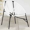 vidaXL Chaise œuf de jardin noir et blanc résine tressée